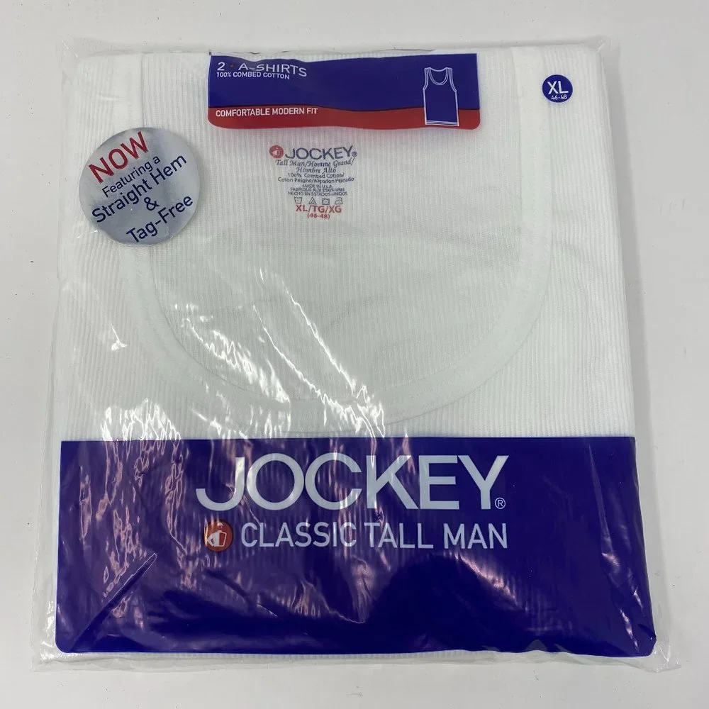 NEW jockey classic tall man a-shirt 2 pk vintage 2003 deadstock